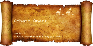 Achatz Anett névjegykártya